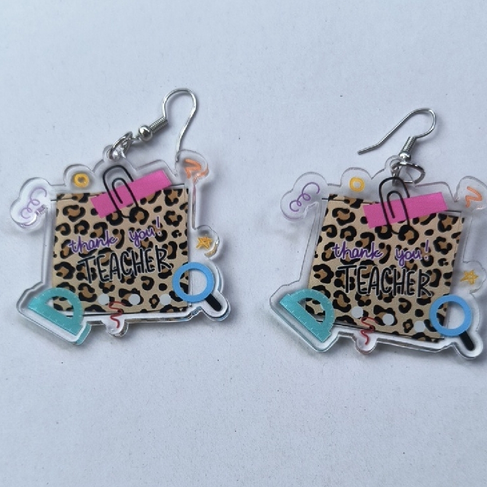 Leopard Print Teacher Appreciation Earrings